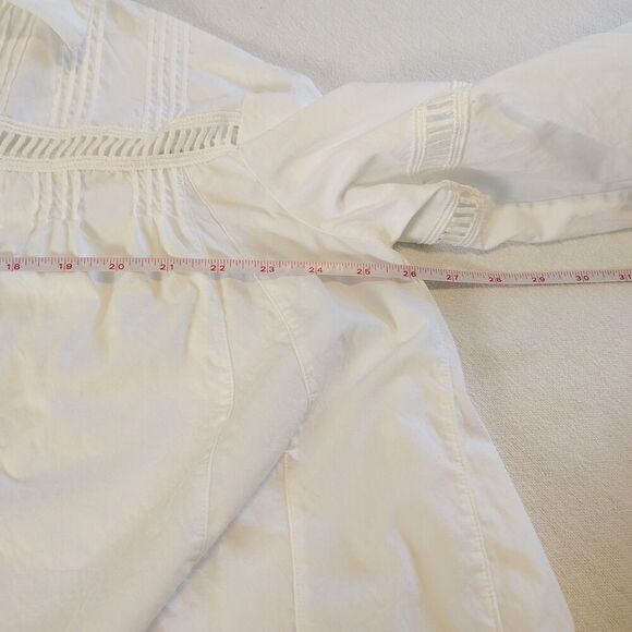 Free People Kennedy Mini Dress XS White Boho Peasant Button Front Beachy - Picture 9 of 13